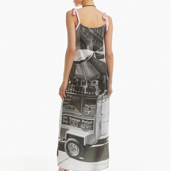 Basic Pleasure Mode Bowtie City Print Dress - Picture 2 of 3